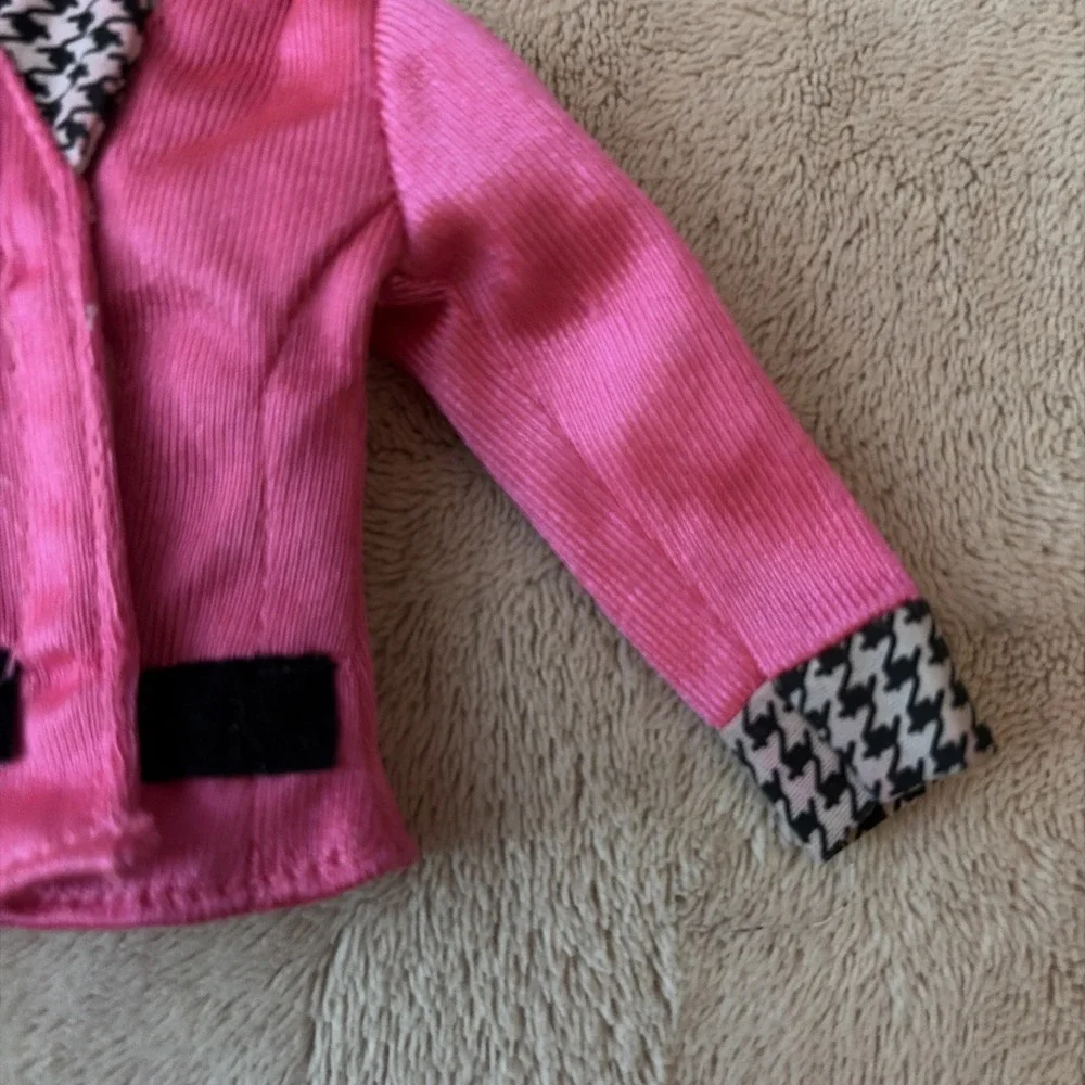 Vintage Barbie Clothes 1993 Pink Houndstooth Blazer Jacket B11 - Picture 3 of 8
